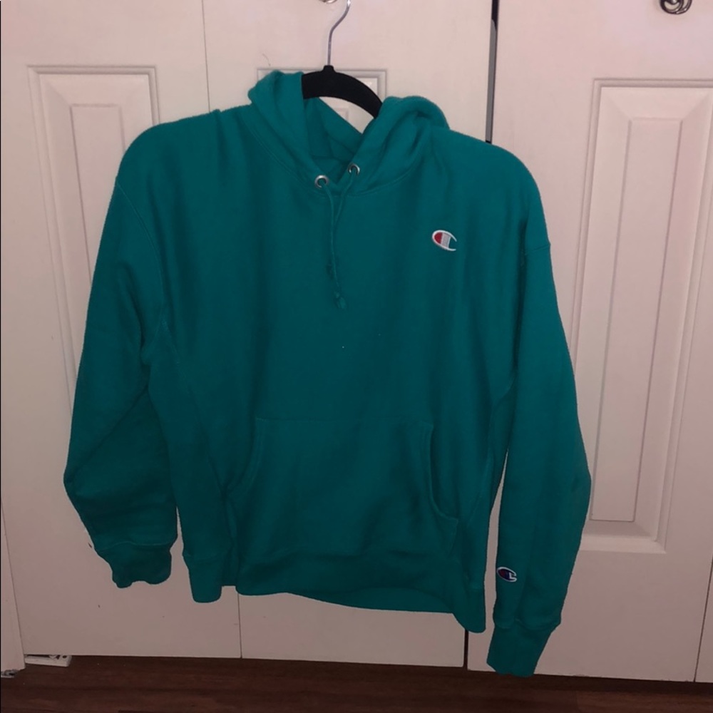 Champion reverse weave hoodie in Teal